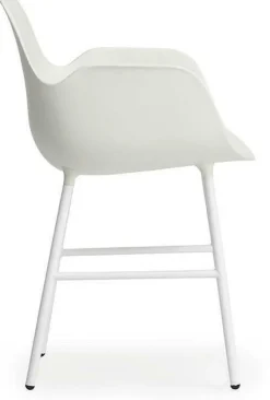 Chaise avec accoudoirs en acier et pp blanc Form - Normann Copenhagen