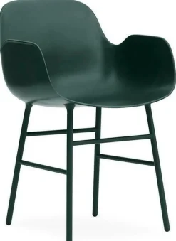 Chaise avec accoudoirs en acier et pp vert Form - Normann Copenhagen