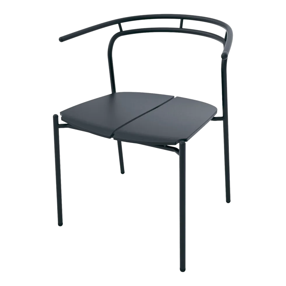 Chaise avec accoudoirs en acier noir Novo - Aytm
