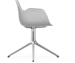 Chaise avec accoudoirs en aluminium et pp blanc Form - Normann Copenhagen