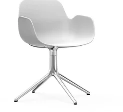 Chaise avec accoudoirs en aluminium et pp blanc Form - Normann Copenhagen
