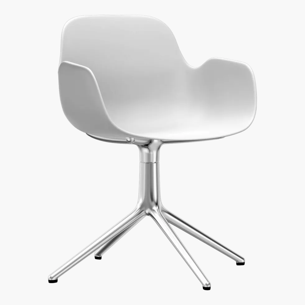 Chaise avec accoudoirs en aluminium et pp blanc Form - Normann Copenhagen
