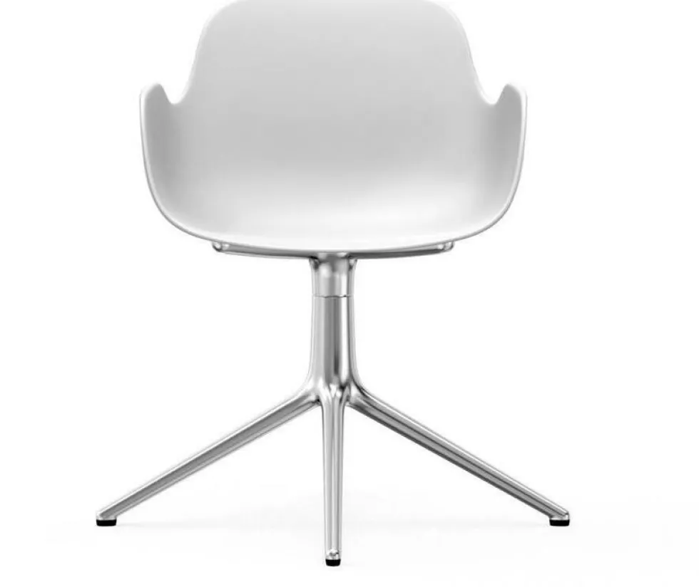 Chaise avec accoudoirs en aluminium et pp blanc Form - Normann Copenhagen