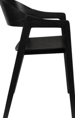 Chaise avec accoudoirs en bois de chêne finition noir Westlake - Dutchbone