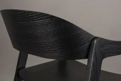 Chaise avec accoudoirs en bois de chêne finition noir Westlake - Dutchbone