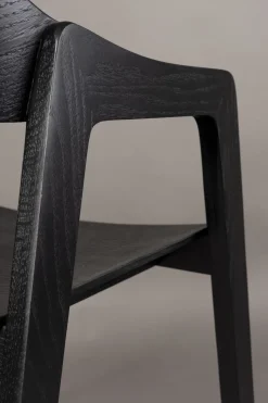 Chaise avec accoudoirs en bois de chêne finition noir Westlake - Dutchbone