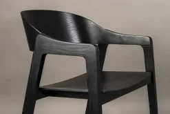 Chaise avec accoudoirs en bois de chêne finition noir Westlake - Dutchbone