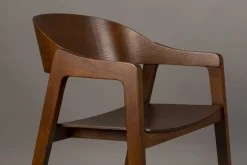 Chaise avec accoudoirs en bois de chêne finition noyer Westlake - Dutchbone