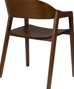 Chaise avec accoudoirs en bois de chêne finition noyer Westlake - Dutchbone