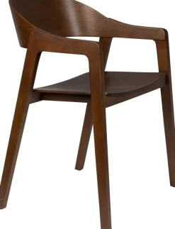 Chaise avec accoudoirs en bois de chêne finition noyer Westlake - Dutchbone
