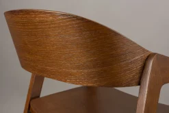 Chaise avec accoudoirs en bois de chêne finition noyer Westlake - Dutchbone