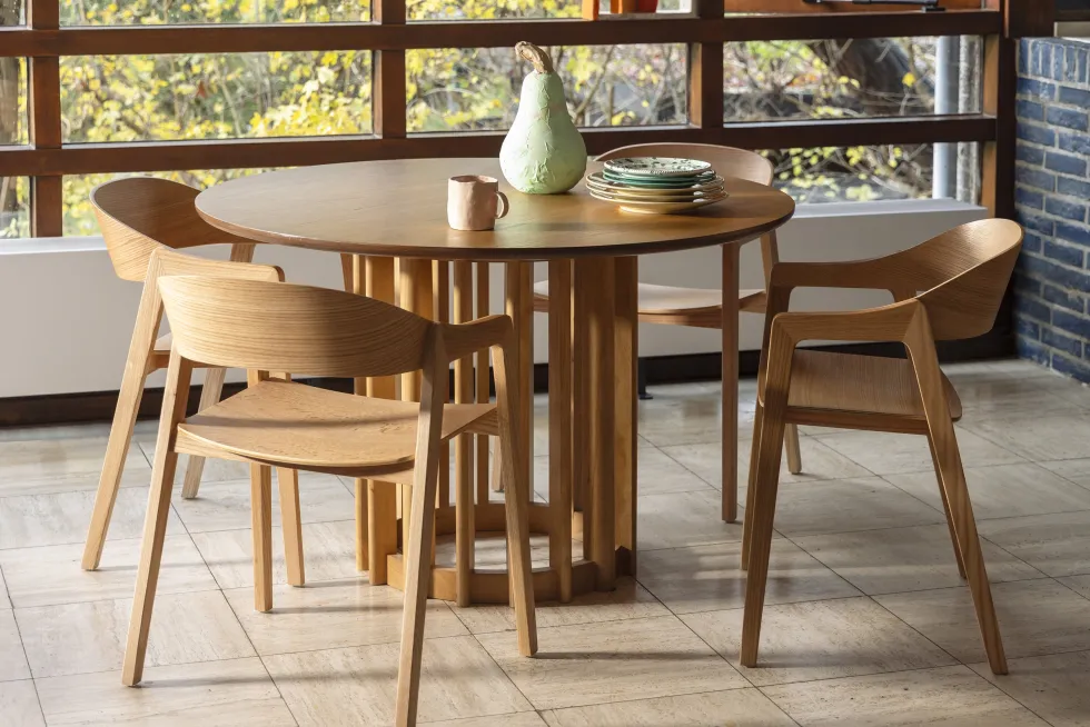 Chaise avec accoudoirs en bois de chêne Westlake - Dutchbone