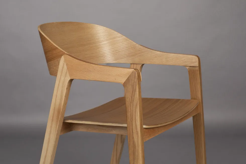 Chaise avec accoudoirs en bois de chêne Westlake - Dutchbone
