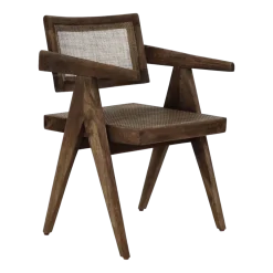 Chaise avec accoudoirs en bois de manguier et rotin Rosalia - Pomax
