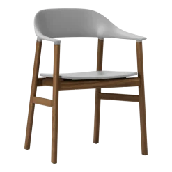 Chaise avec accoudoirs en chêne teinté et polypropylene gris Herit Grey - Normann Copenhagen
