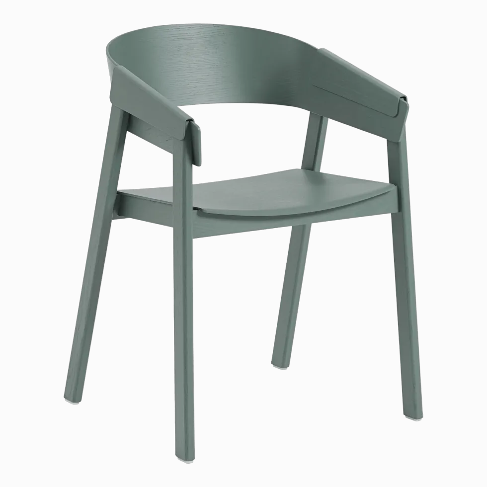 Chaise avec accoudoirs en chêne vert Cover - Muuto