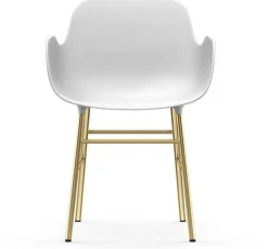 Chaise avec accoudoirs en laiton et pp blanc Form - Normann Copenhagen