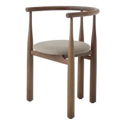 Chaise avec accoudoirs en noyer et Linara 342 Bukowski - New Works