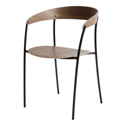 Chaise avec accoudoirs en noyer Missing - New Works