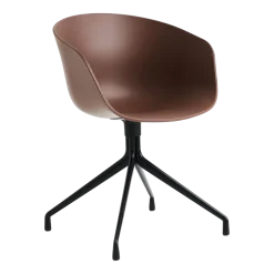 Chaise avec accoudoirs en plastique recyclé brique et pieds en acier noir AAC 20 2.0 - HAY