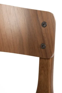 Chaise avec accoudoirs en tissu beige et bois d'hévéa Bresso - Dutchbone