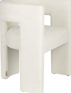 Chaise avec accoudoirs en tissu blanc cassé Medina - Dutchbone