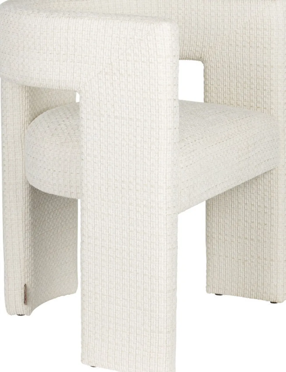 Chaise avec accoudoirs en tissu blanc cassé Medina - Dutchbone