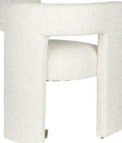 Chaise avec accoudoirs en tissu blanc cassé Medina - Dutchbone