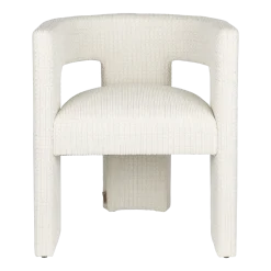 Chaise avec accoudoirs en tissu blanc cassé Medina - Dutchbone