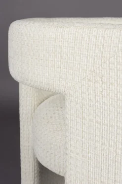 Chaise avec accoudoirs en tissu blanc cassé Medina - Dutchbone
