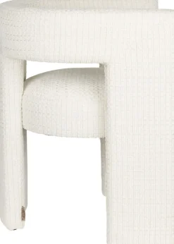 Chaise avec accoudoirs en tissu blanc cassé Medina - Dutchbone