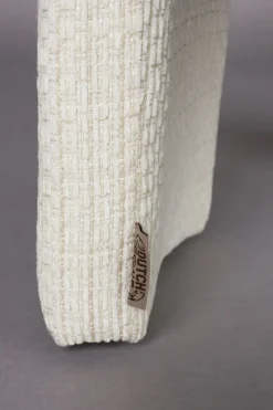 Chaise avec accoudoirs en tissu blanc cassé Medina - Dutchbone