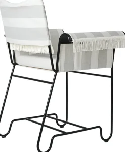 Chaise avec accoudoirs à franges et rayures leslie Tropique - Gubi