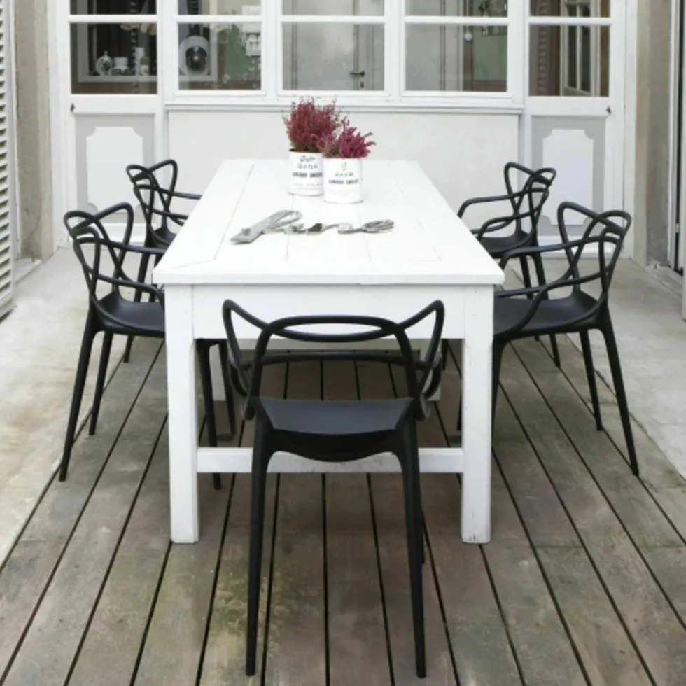 Chaise avec accoudoirs noire Masters - Kartell
