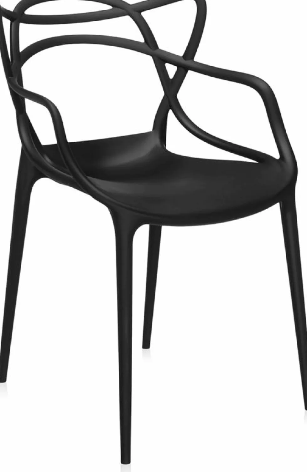 Chaise avec accoudoirs noire Masters - Kartell