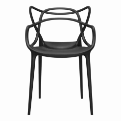 Chaise avec accoudoirs noire Masters - Kartell