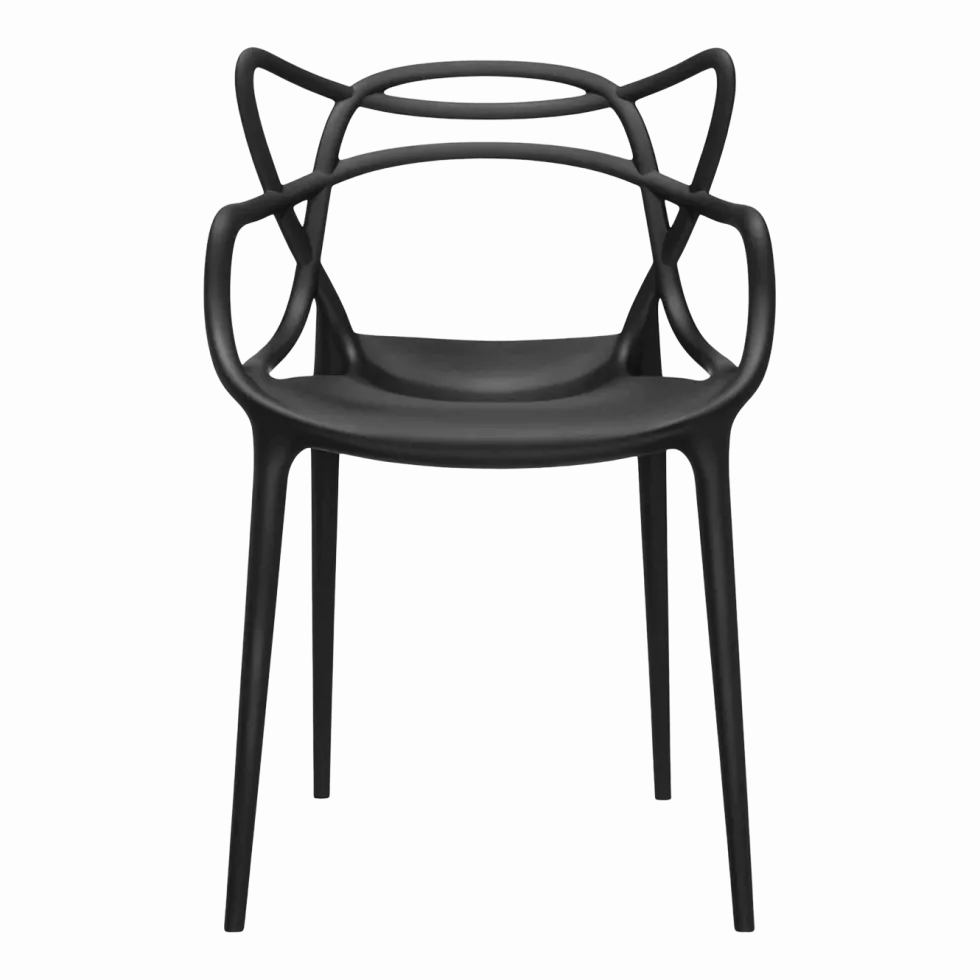 Chaise avec accoudoirs noire Masters - Kartell