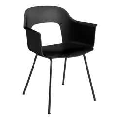 Chaise avec accoudoirs noir et acier noir Layout 211 - HAY