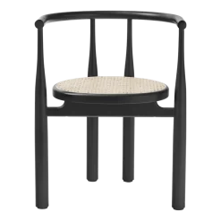 Chaise avec accoudoirs noir et cannage Bukowski - New Works