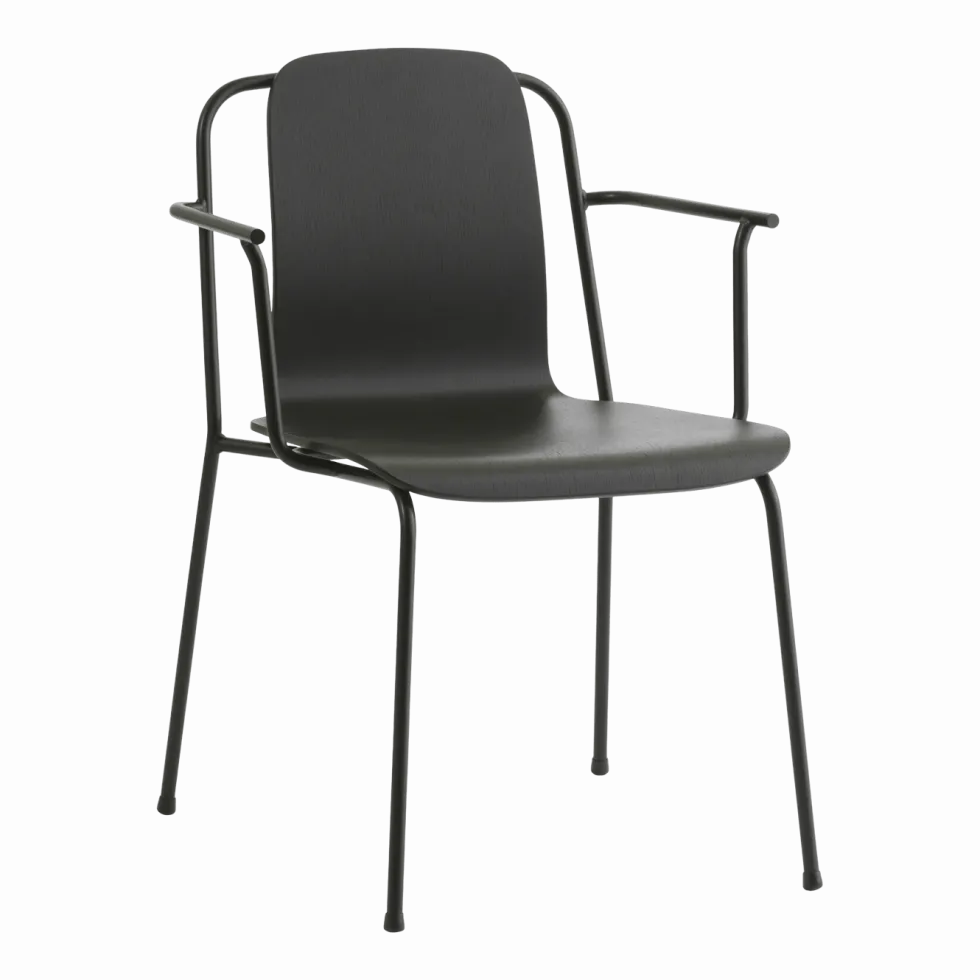 Chaise avec accoudoirs noir structure noire Studio noir - Normann Copenhagen