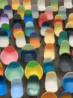 Chaise avec accoudoirs Paille et orange Gravêne 6.7 - Maximum