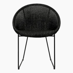 Chaise avec accoudoirs ronde en osier noir Joe - Vincent Sheppard