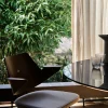 Chaise avec accoudoirs tissu hallingdal 103 et placage de noyer et hêtre 78cm RFH RD7 - &tradition