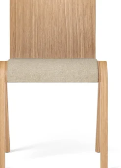 Chaise avec assise rembourrée en chêne naturel et tissu audo bouclé 02 78cm Ready - Audo