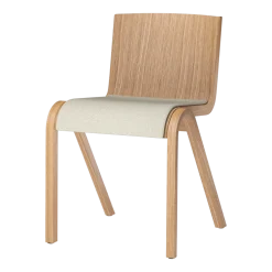 Chaise avec assise rembourrée en chêne naturel et tissu hallingdal 200 78cm Ready - Audo