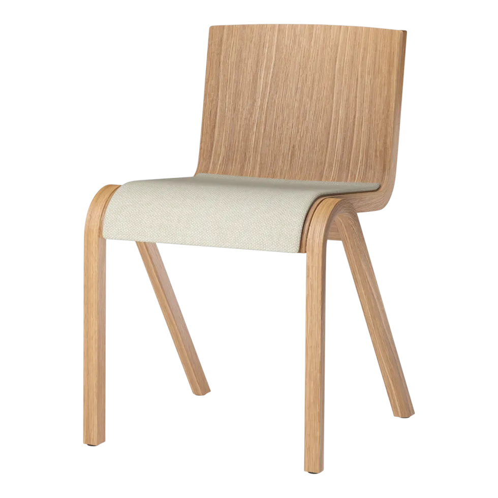 Chaise avec assise rembourrée en chêne naturel et tissu hallingdal 200 78cm Ready - Audo