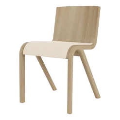 Chaise avec assise rembourrée en chêne naturel et tissu logan jasmine 78cm Ready - Audo