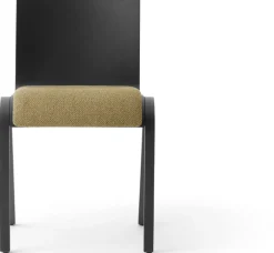 Chaise avec assise rembourrée en chêne noir et tissu audo bouclé 06 78cm Ready - Audo