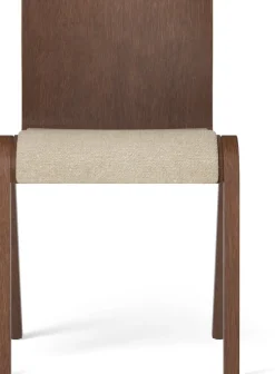 Chaise avec assise rembourrée en chêne teinté rouge et tissu audo bouclé 02 78cm Ready - Audo