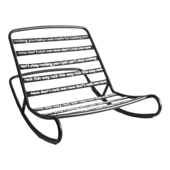 Chaise à bascule pour pouf Original noire Rock'n'Roll - Fatboy